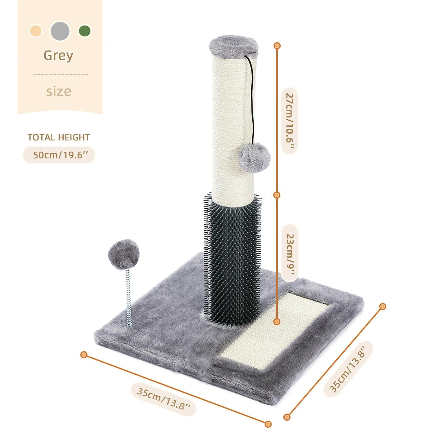 19.6" 3 in 1 Cat Scratching Post