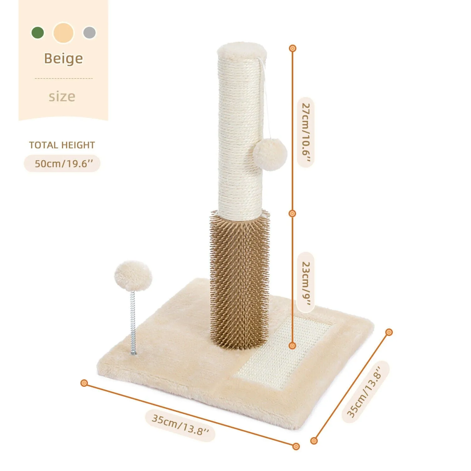19.6" 3 in 1 Cat Scratching Post