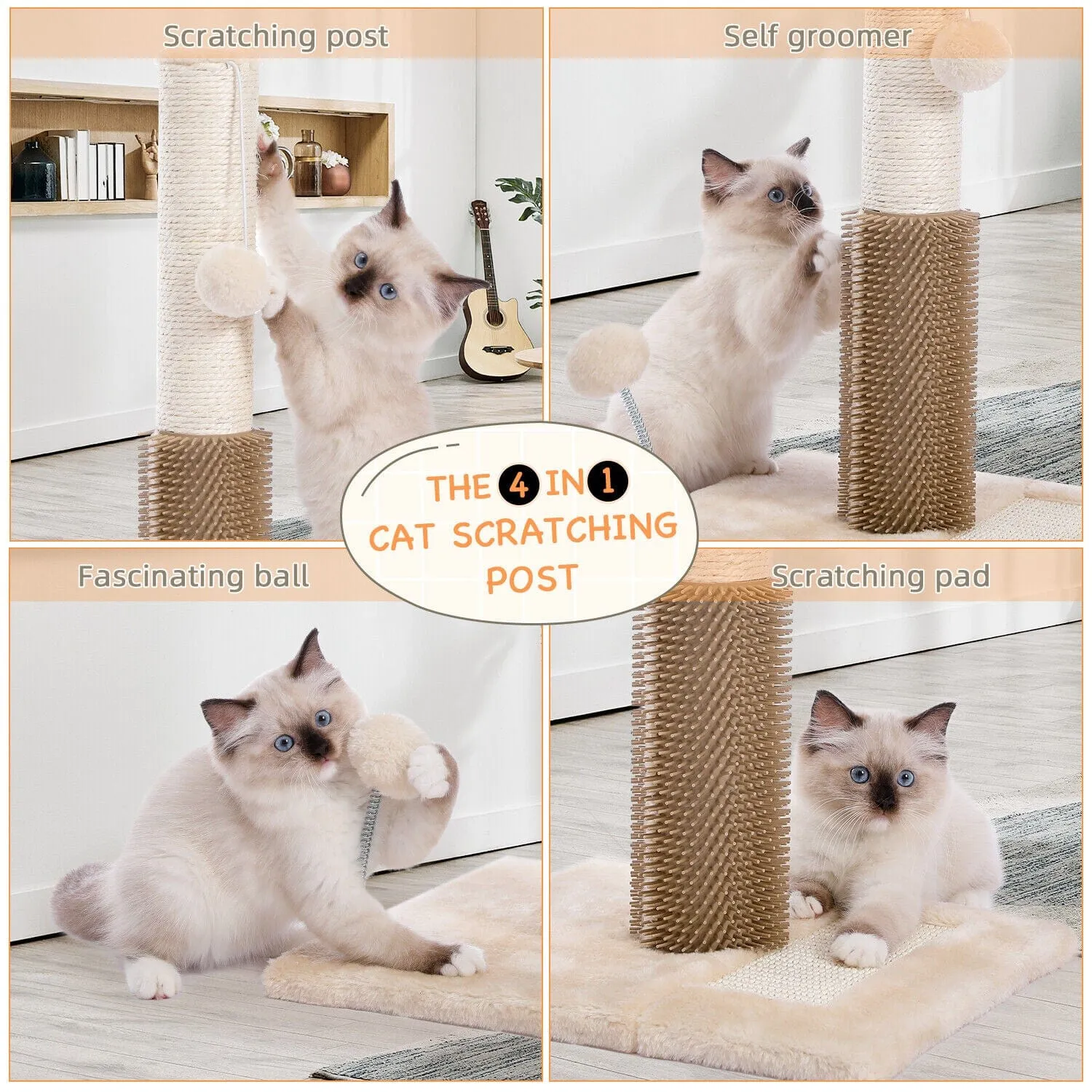 19.6" 3 in 1 Cat Scratching Post
