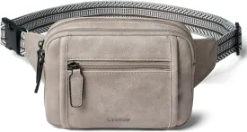 3L TRIPLE ZIP Fanny Packs Belt Bag For Women Men Crossbody Waist Pack Sling Chest Bum Travel Bag Purse Faux Leather Fashion Cute Grey