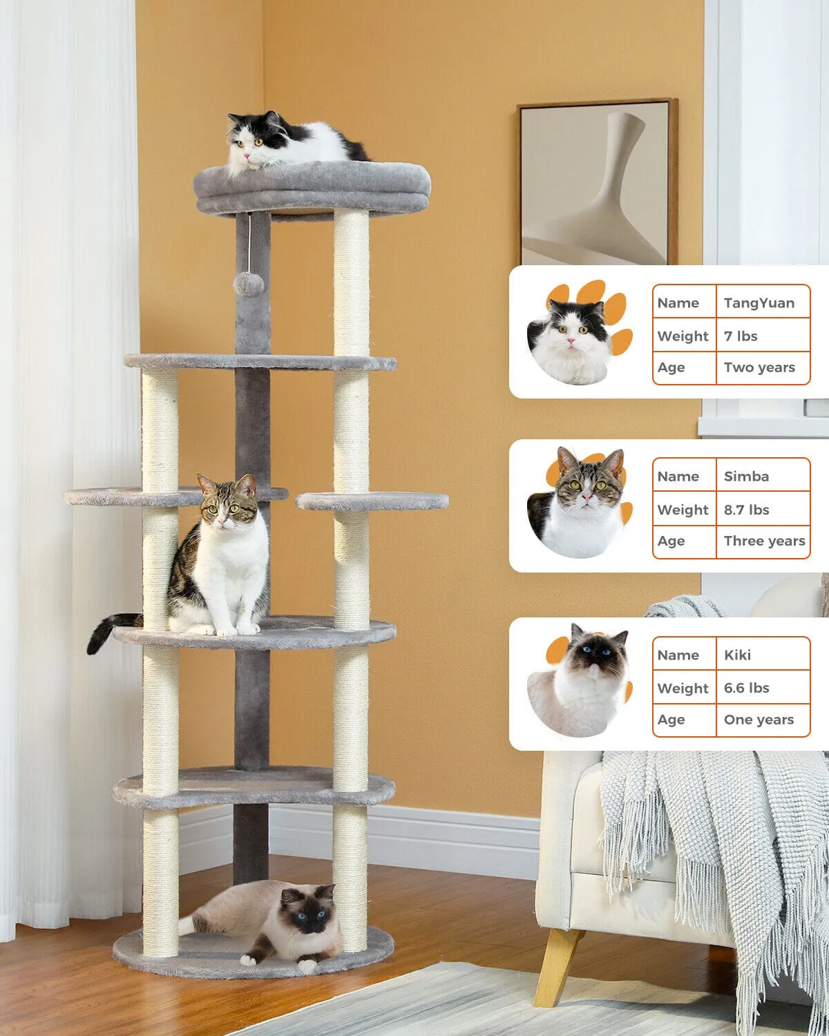 61" Cat Scratching Tree/ Pole/ Post