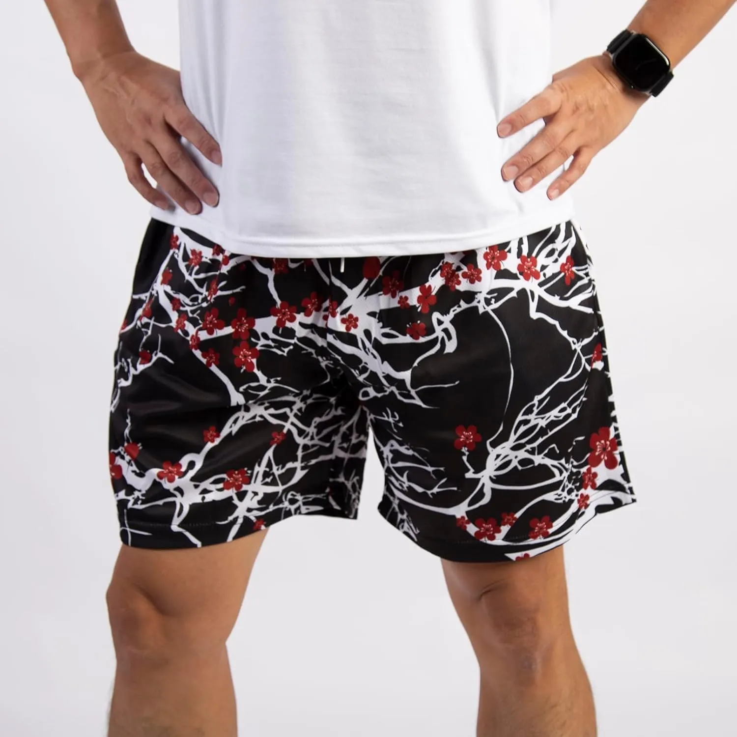 BOOMLEMON Mens Mesh Graphic Print Shorts Fashion Designer Workout Shorts Retro Casual Cool Streetwear Short Pants