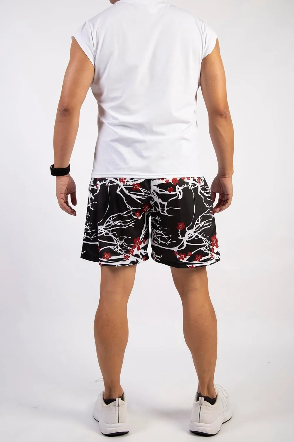 BOOMLEMON Mens Mesh Graphic Print Shorts Fashion Designer Workout Shorts Retro Casual Cool Streetwear Short Pants