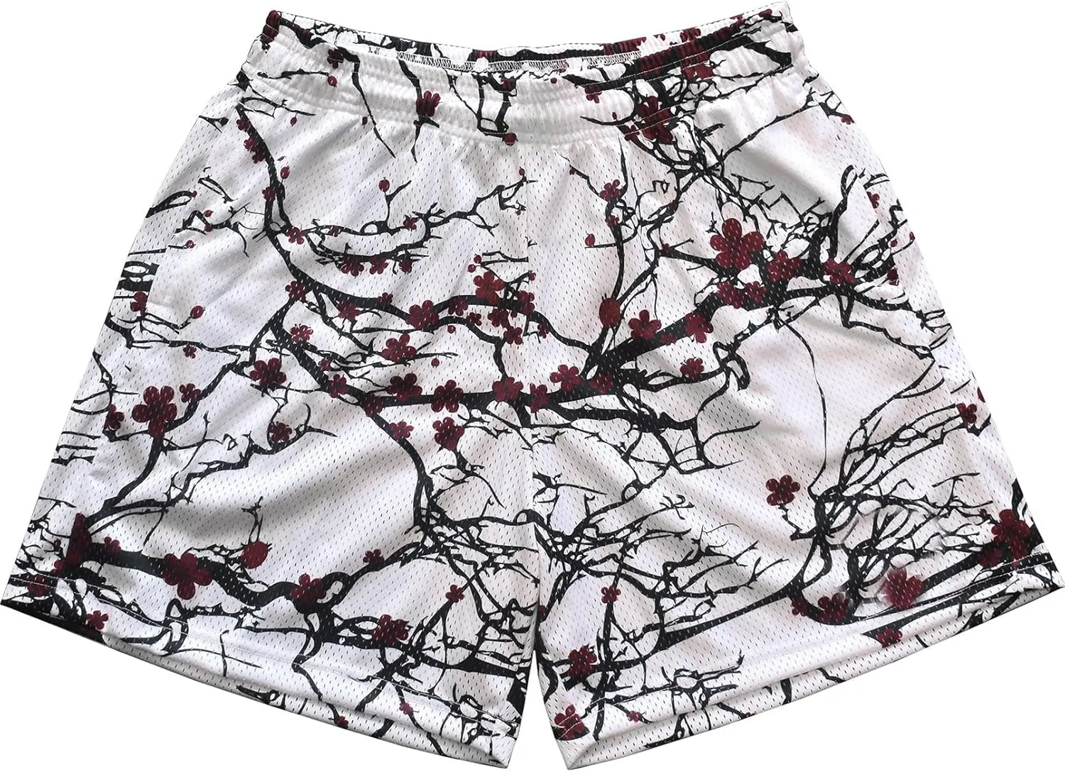 BOOMLEMON Mens Mesh Graphic Print Shorts Fashion Designer Workout Shorts Retro Casual Cool Streetwear Short Pants