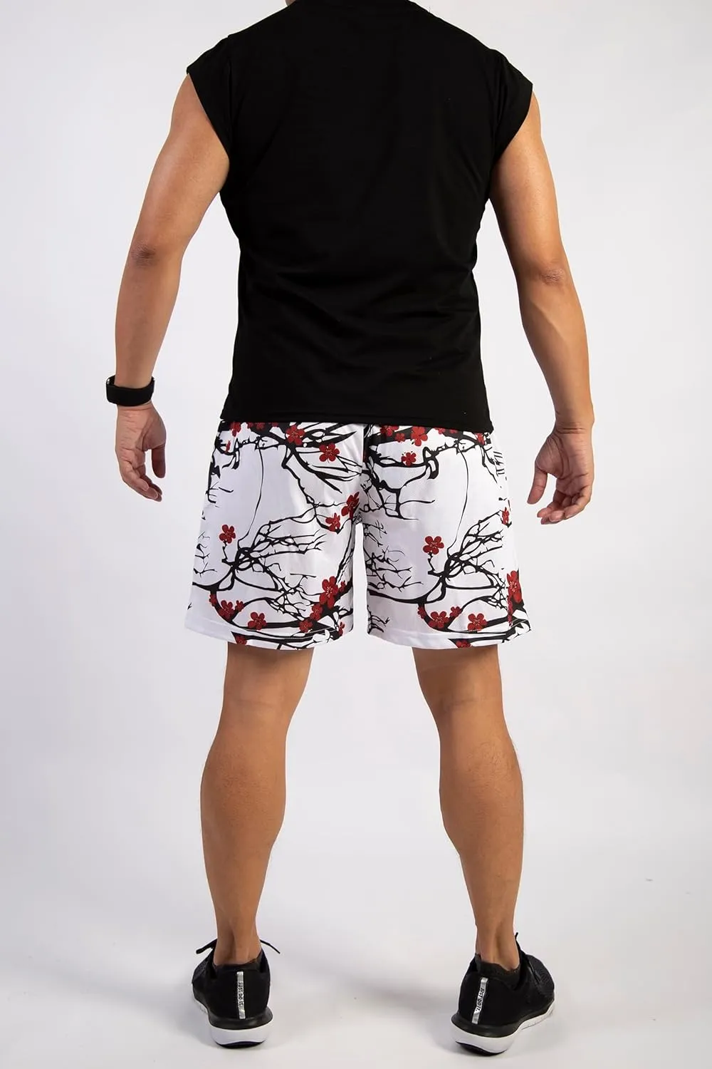 BOOMLEMON Mens Mesh Graphic Print Shorts Fashion Designer Workout Shorts Retro Casual Cool Streetwear Short Pants