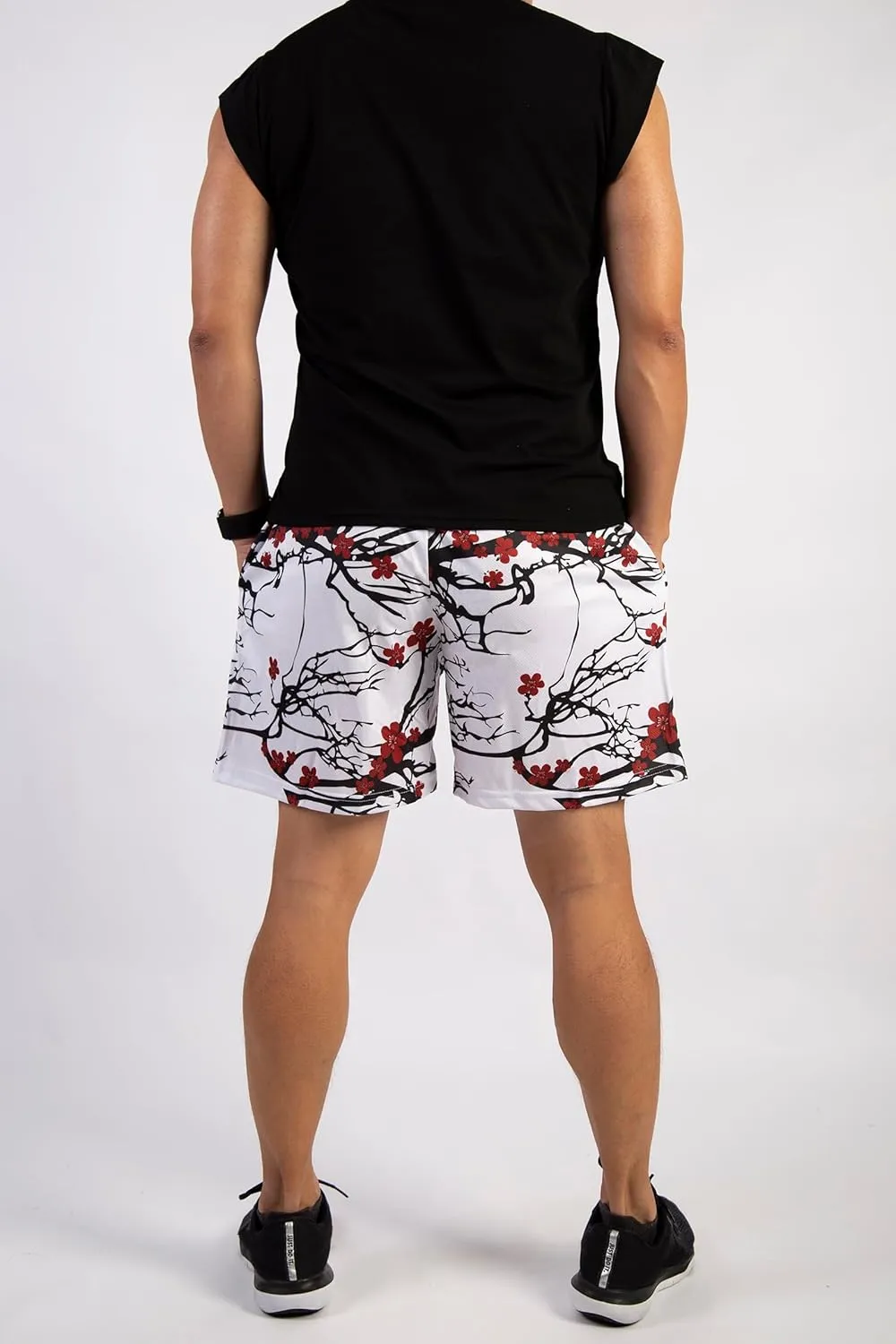 BOOMLEMON Mens Mesh Graphic Print Shorts Fashion Designer Workout Shorts Retro Casual Cool Streetwear Short Pants