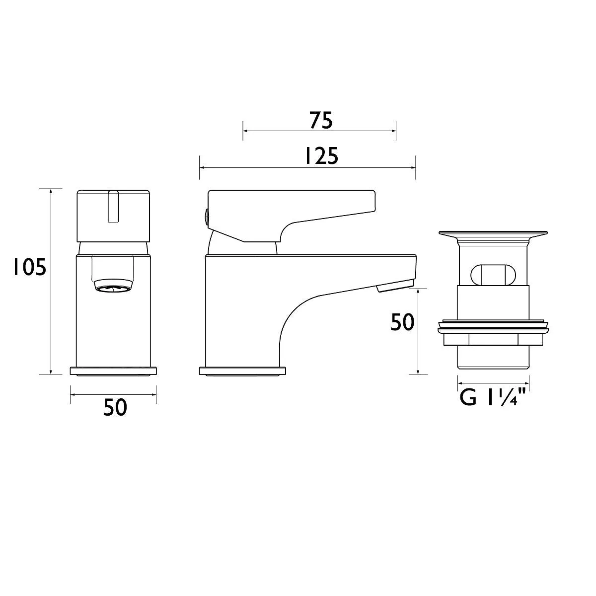 Bristan Design Utility lever Basin Mixer Tap