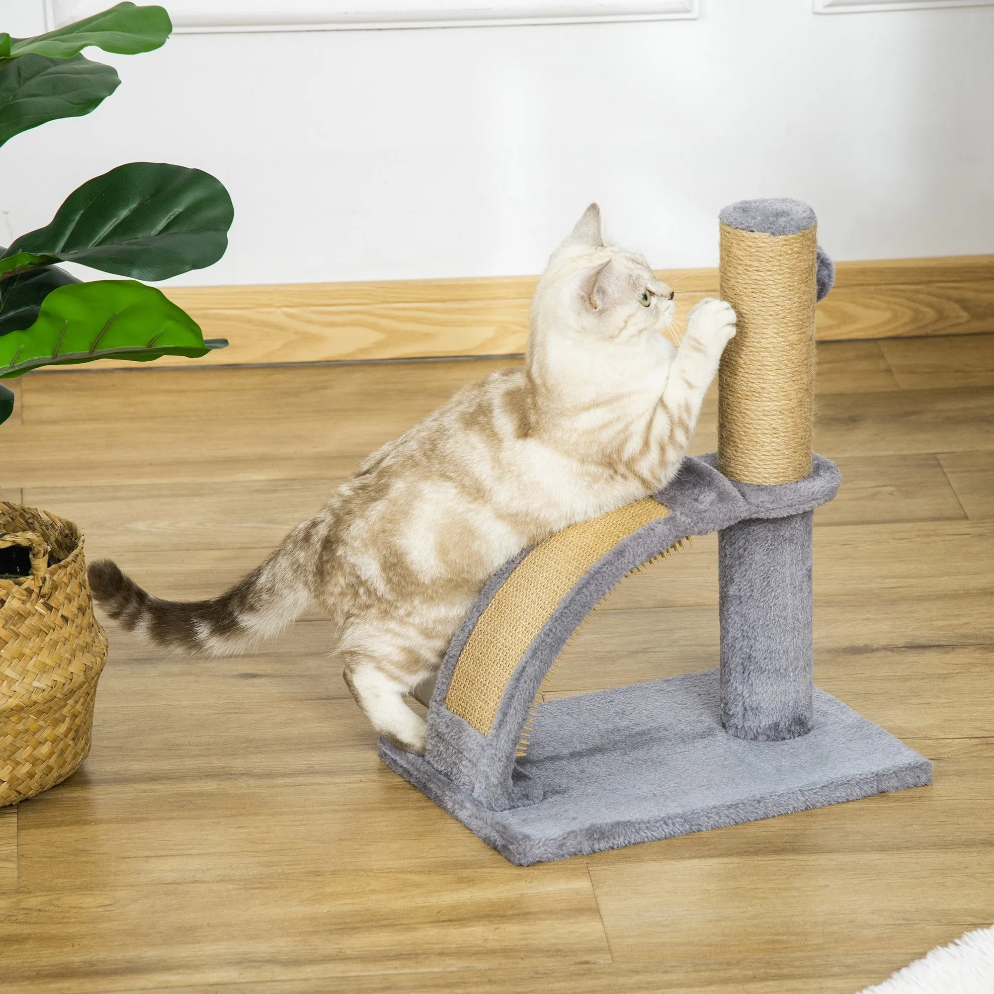 Cat Tree for Indoor Cat Climbing Activity Center Kitten Tower Furniture with Jute Post Scratching Massage Board Hanging Ball with Bell Grey