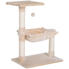 Cat Tree Hammock Bed Natural Sisal Scratching PostWith Dangle Toy 2 Tier 70cm Pet Scratch Stand