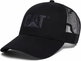 Caterpillar Men's Raised Logo Hats with Embroidered Front and Contrast Mesh Back with Plastic Snapback Closure