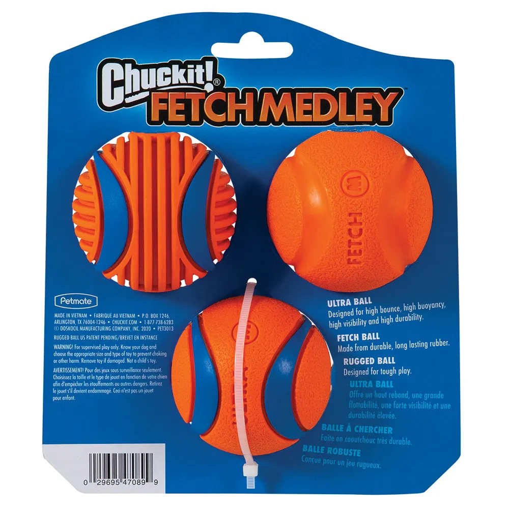 Chuckit! Fetch Medley Gen3 Balls Medium Dog Toy 3 Pack