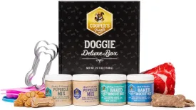 Cooper's Treats Doggie Deluxe Box - Make-at-Home Dog Treat Kit (Contains Four Jars of Treat Mix for Both Frozen and Baked Treats, Plus Lots More Goodies - The Perfect Dog Gift Box!)