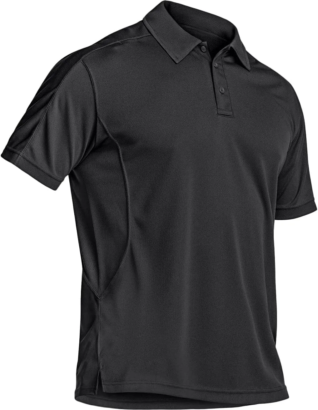 CQR Men's Polo Shirts, Tactical Short Sleeve Golf Performance Shirts, Lightweight Dry Fit UPF 50  Pique