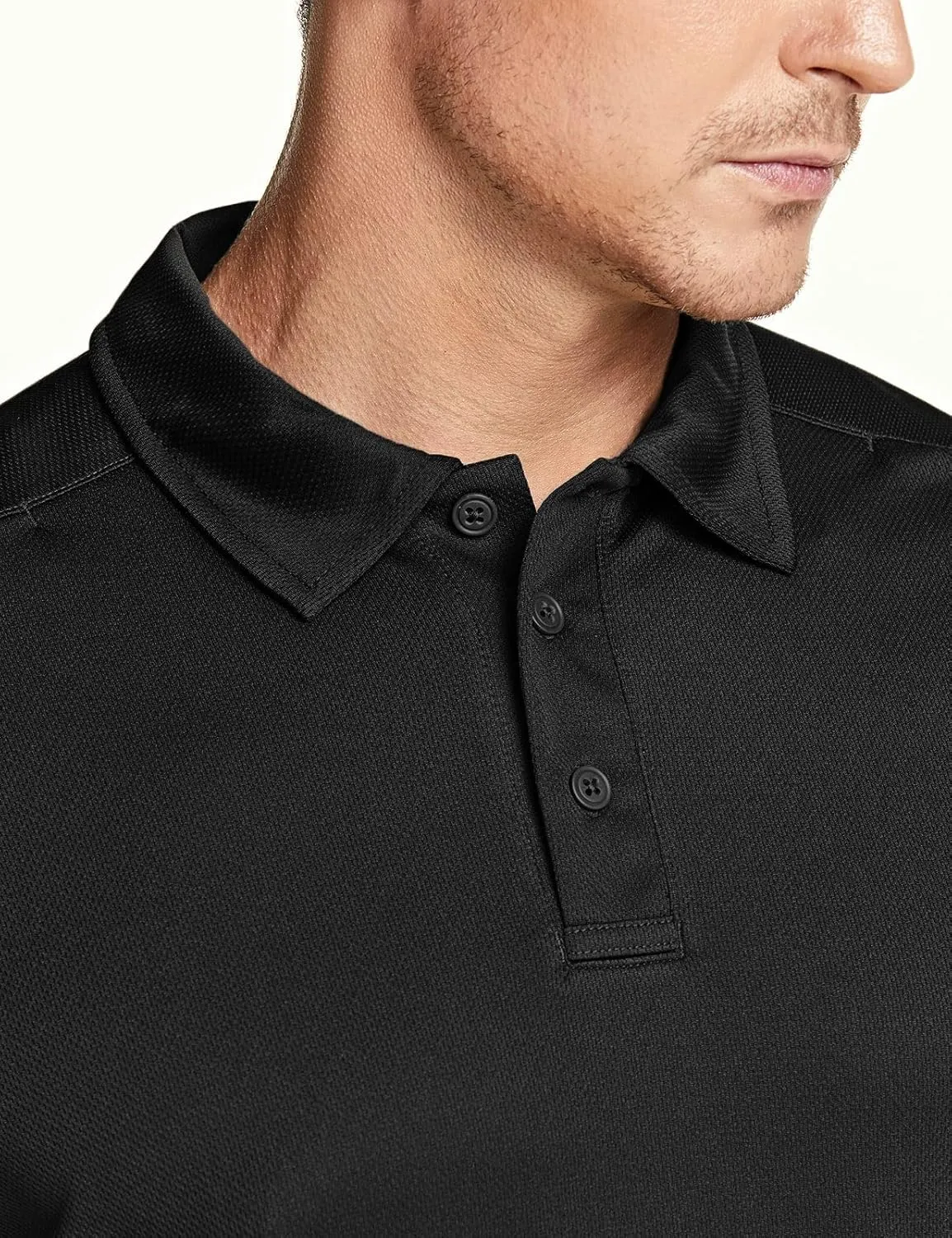 CQR Men's Polo Shirts, Tactical Short Sleeve Golf Performance Shirts, Lightweight Dry Fit UPF 50  Pique