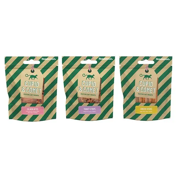 Cupid & Comet | Cat Festive Gift | Christmas Dinner Stocking with Treats & Toys