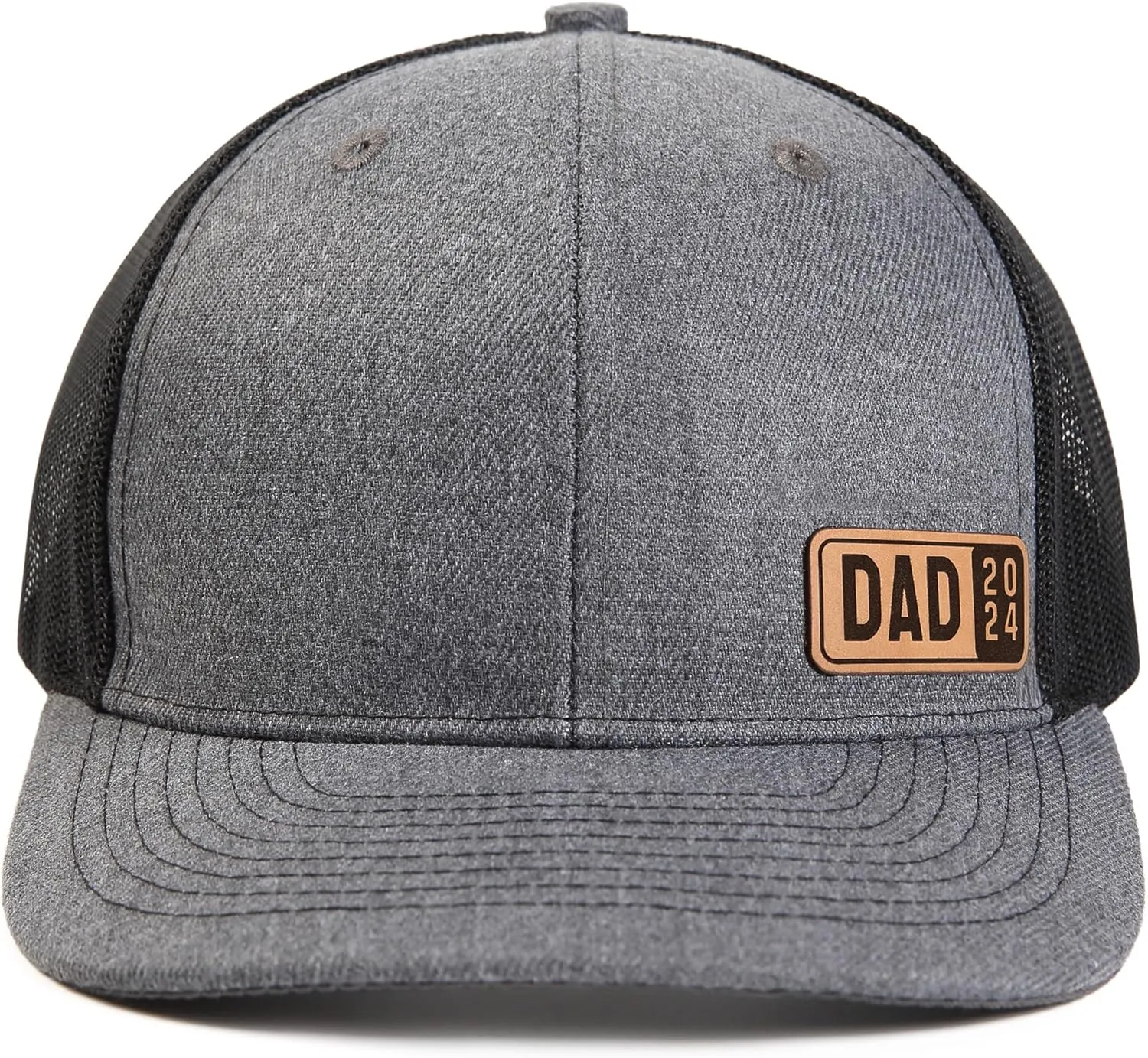 Dad Est 2023 2024 2025 Hat for Men Customization Leather Patch Trucker Hat
