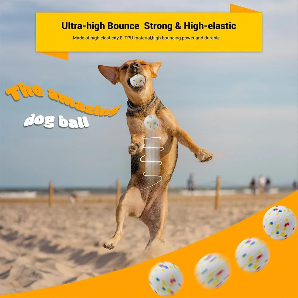 Dog Balls Toys for Aggressive Chewers, Indestructible Durable Bouncy Floating Balls for Dogs to Fetch, Durable Solid Rubber Ball for Training Dog(4 PCS)