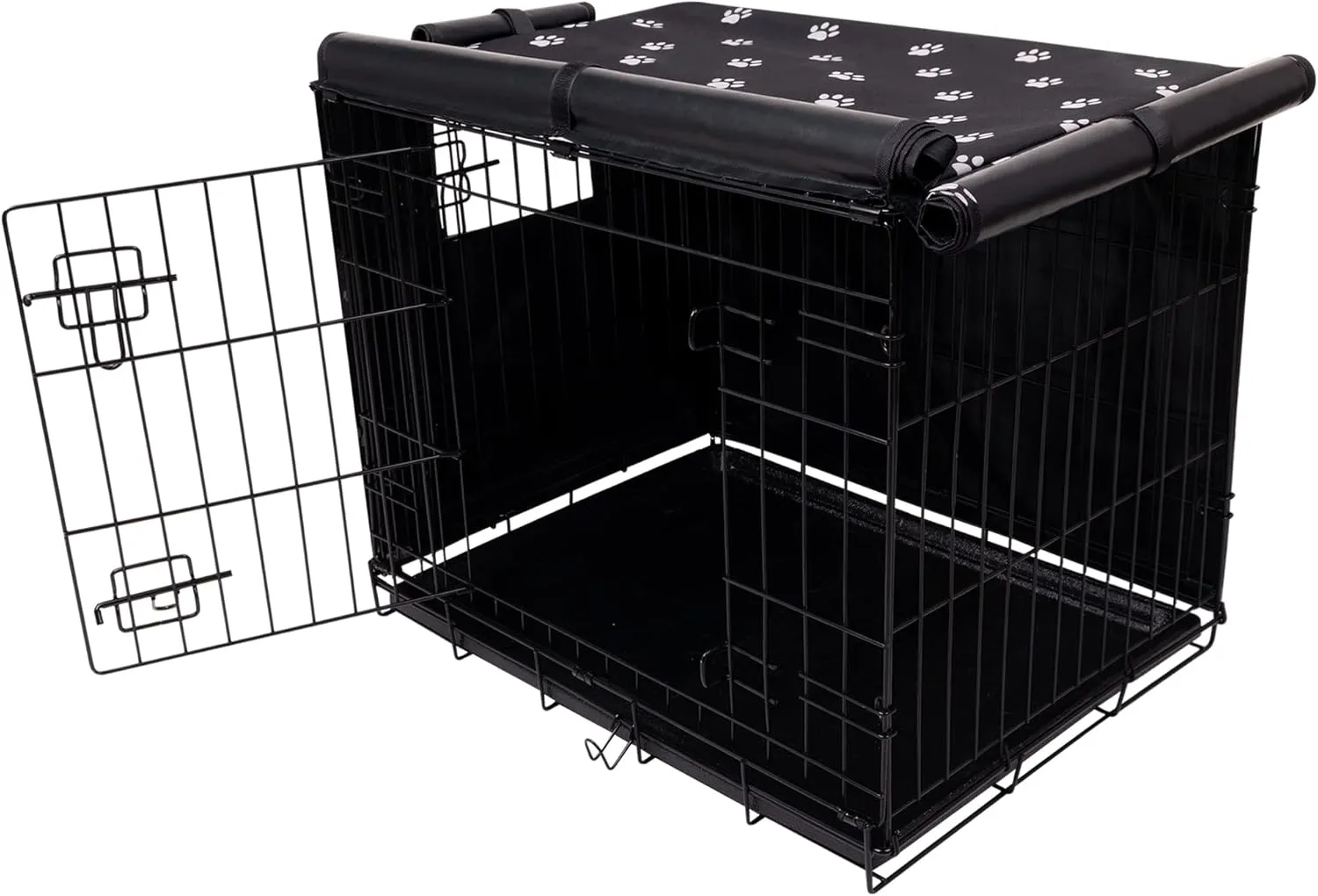 Dog Crate Cover Indoor/Outdoor Durable Windproof 600D Oxford Fabric Pet Kennel Cover Fit for 24 30 36 42 48 Inches Wire Dog Crate for Small and Large Dogs-Cover Only(24 Inch (24"x18"x19"))