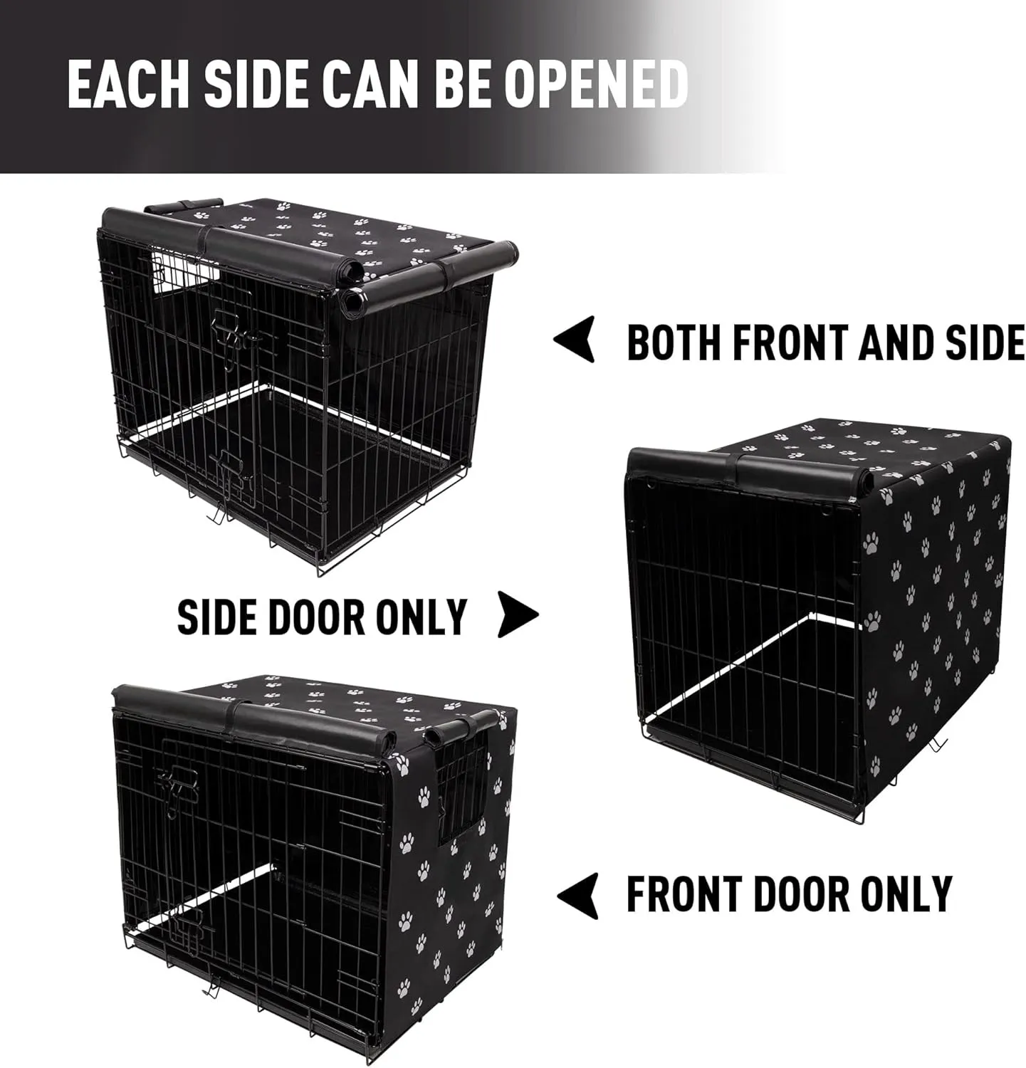 Dog Crate Cover Indoor/Outdoor Durable Windproof 600D Oxford Fabric Pet Kennel Cover Fit for 24 30 36 42 48 Inches Wire Dog Crate for Small and Large Dogs-Cover Only(24 Inch (24"x18"x19"))