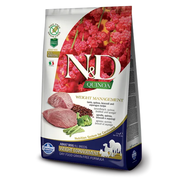Farmina N&D Quinoa Canine Weight Management Lamb, Quinoa, Broccoli & Asparagus Adult Dry Dog Food