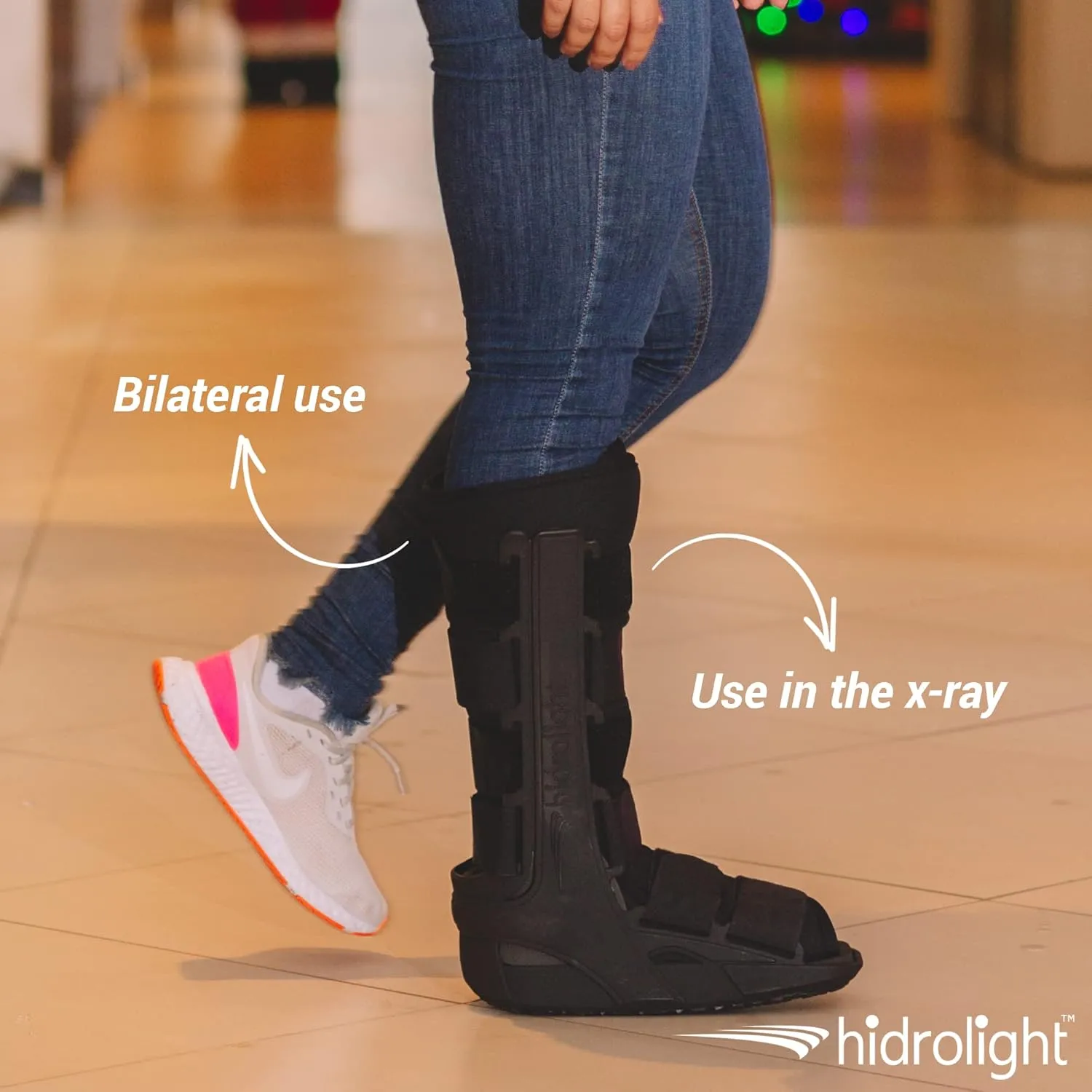 Long Immobilizing Boot - Walking Boot for Broken Foot, Ankle Brace for Men & Women, Fracture Boot, Ankle Support Stabilizer, Medical Supplies - Fits Left and Right - Black, Medium