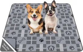 LOOBANI Washable Pee Pads for Dogs: 72"x72" Lagre Reusable Dog Pads Mat, Waterproof Leakproof Washable Puppy Pad, Non-Slip Whelping Pee Pads & Potty Training Pad for Floor, Playpen,Crate, Grey