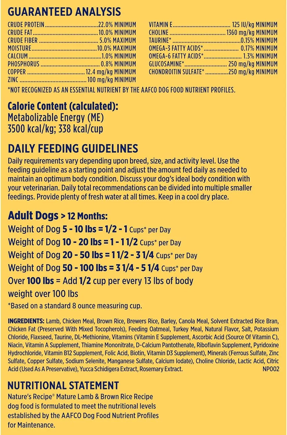 Natures Recipe Mature Lamb & Brown Rice Recipe Dry Dog Food, 24 lb. Bag