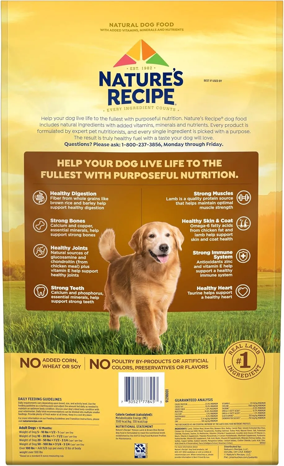 Natures Recipe Mature Lamb & Brown Rice Recipe Dry Dog Food, 24 lb. Bag