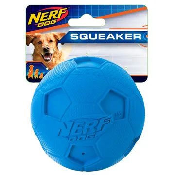 Nerf Dog Soccer Squeak Ball, Medium, 3.25in