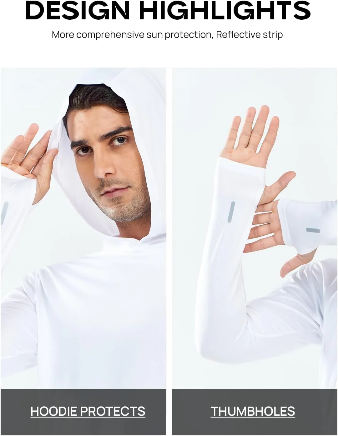 NORTHYARD Men's Sun Protection Hoodie Shirts Long Sleeve UPF 50  Rash Guard Swim Fishing Lightweight SPF UV Shirt with Hood