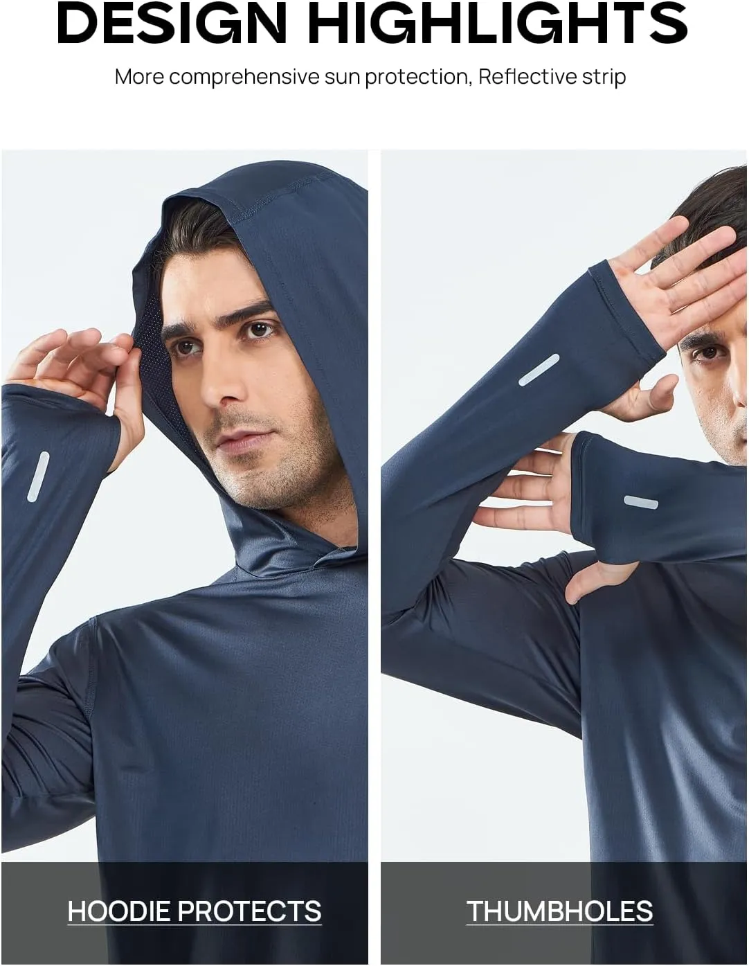 NORTHYARD Men's Sun Protection Hoodie Shirts Long Sleeve UPF 50  Rash Guard Swim Fishing Lightweight SPF UV Shirt with Hood