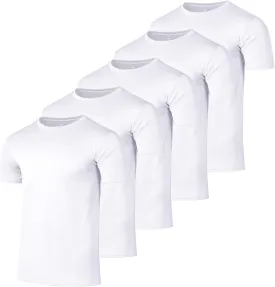 Real Essentials 5 Pack Men??s Active Quick Dry Mesh Crew Neck T Shirts | Athletic Short Sleeve Tee (Available in Big & Tall)