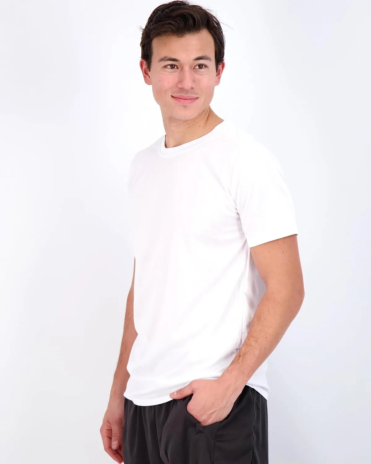 Real Essentials 5 Pack Men??s Active Quick Dry Mesh Crew Neck T Shirts | Athletic Short Sleeve Tee (Available in Big & Tall)