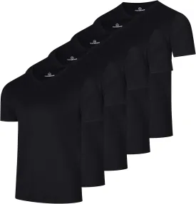 Real Essentials 5 Pack: Men's Mesh Quick Dry Short Sleeve V-Neck T-Shirt - Athletic Performance (Available in Big & Tall)