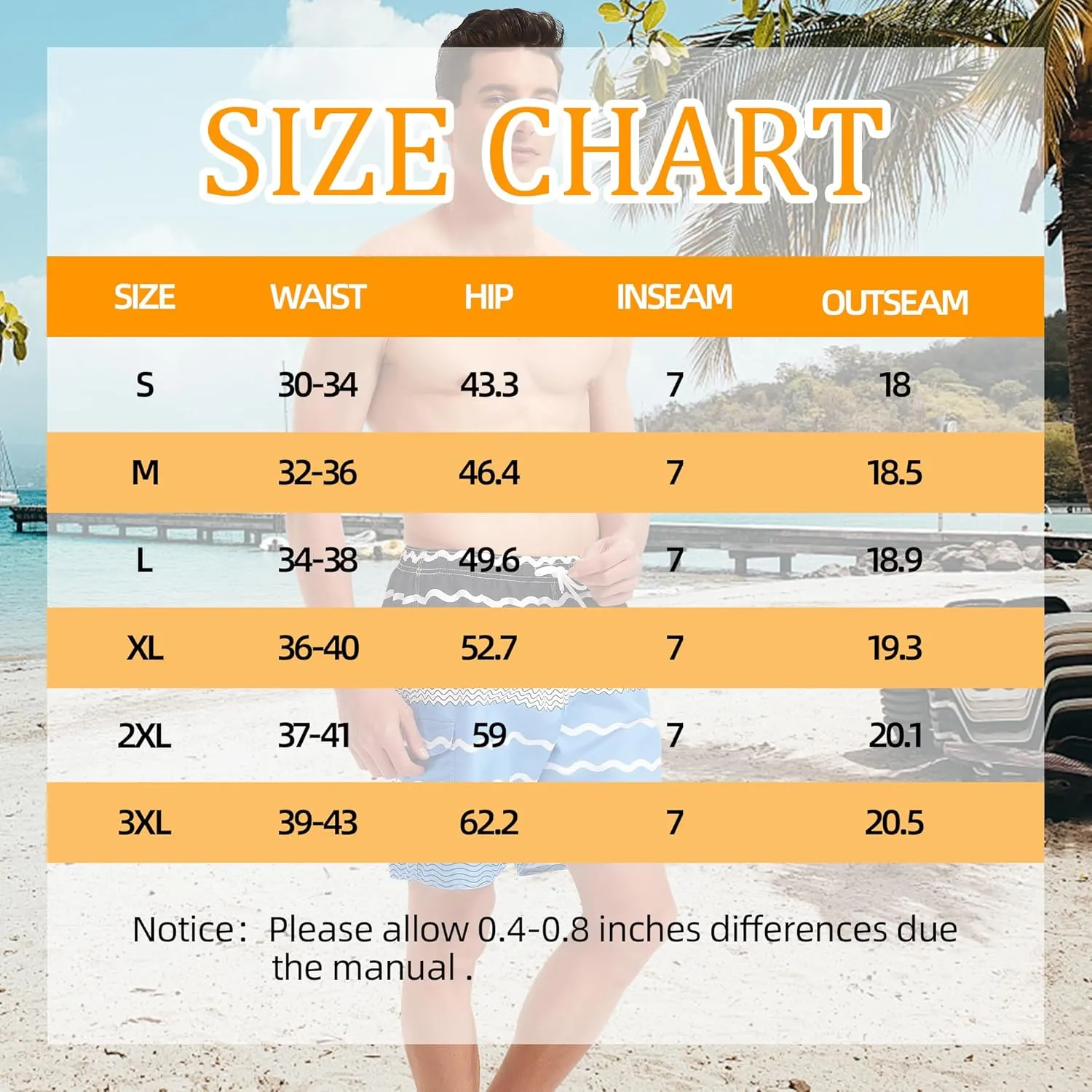 Scotamalone Mens Swim Trunks Swimming Shorts Swimwear Bathing Suits Quick Dry 7 Inch with Mesh Lining