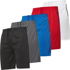 Ultra Performance Mens 5 Pack Athletic Running Shorts, Basketball Gym Workout Shorts for Men with Zippered Pockets