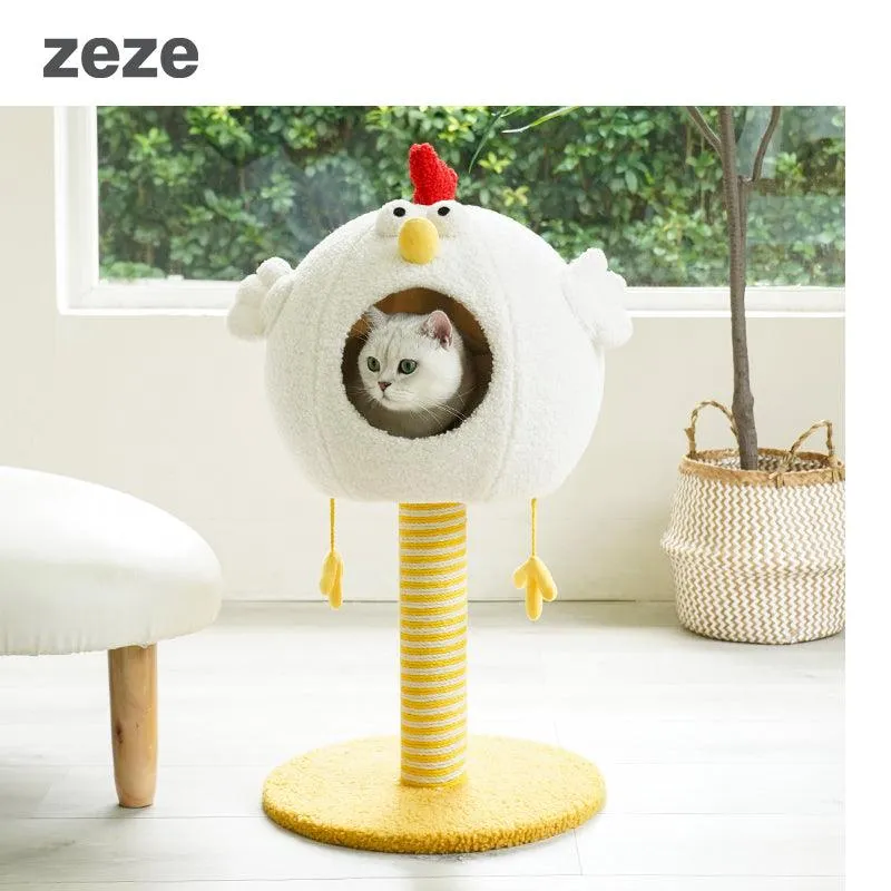 ZEZE Chicken Cat Tree Scratching Post