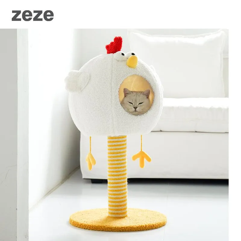 ZEZE Chicken Cat Tree Scratching Post